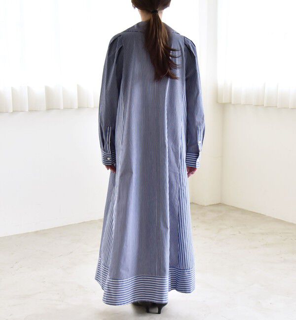 quaranciel「《予約》quaranciel:〈洗濯機可能〉ビッグカラー Aライン シャツ ワンピース」|ワンピース|