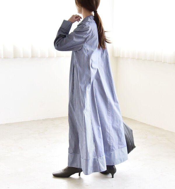 quaranciel「《予約》quaranciel:〈洗濯機可能〉ビッグカラー Aライン シャツ ワンピース」|ワンピース|