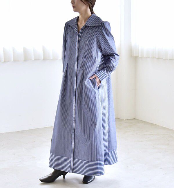 quaranciel「《予約》quaranciel:〈洗濯機可能〉ビッグカラー Aライン シャツ ワンピース」|ワンピース|