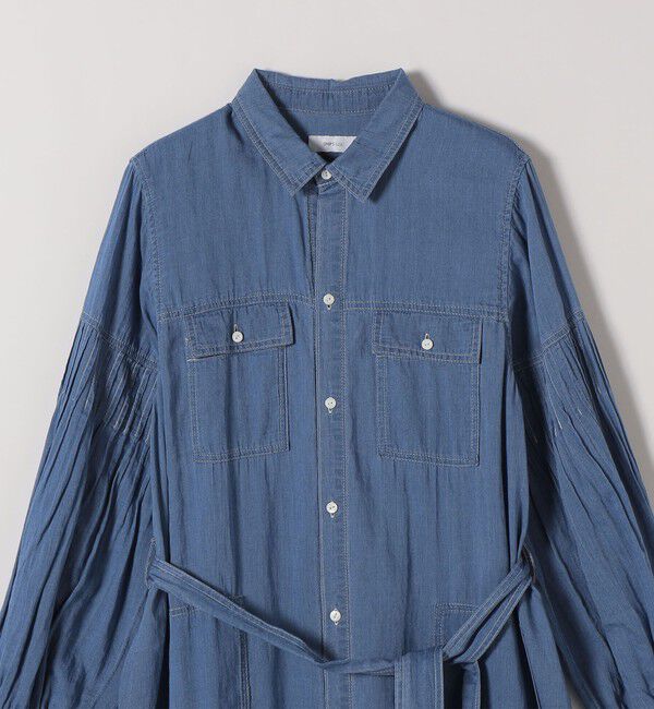 SHIPS any「《予約》SHIPS any:〈手洗い可能〉シアー デニム ポケット ロング シャツ ワンピース」|ワンピース|