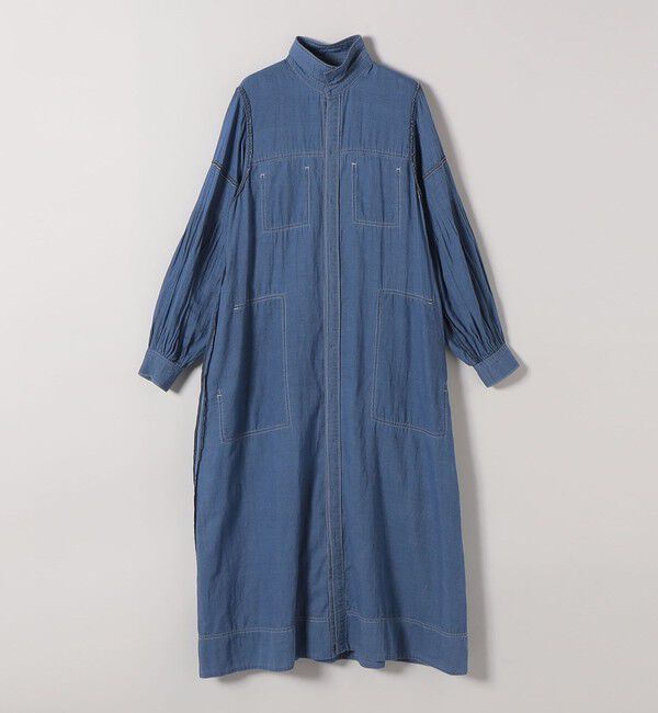SHIPS any「《予約》SHIPS any:〈手洗い可能〉シアー デニム ポケット ロング シャツ ワンピース」|ワンピース|