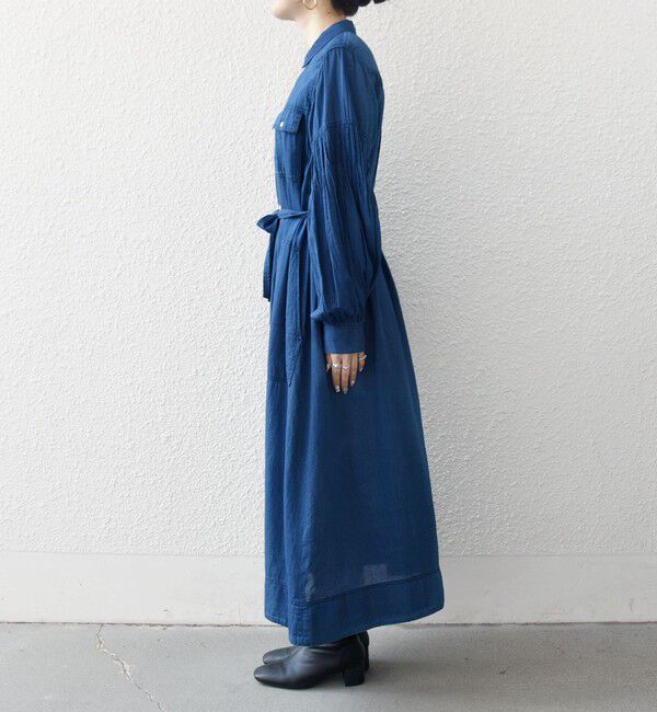 SHIPS any「《予約》SHIPS any:〈手洗い可能〉シアー デニム ポケット ロング シャツ ワンピース」|ワンピース|