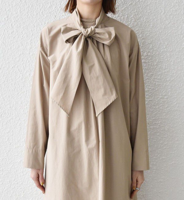 SHIPS any「《予約》SHIPS any:〈洗濯機可能〉タイプライター ボウタイ リボン シャツ ワンピース」|ワンピース|