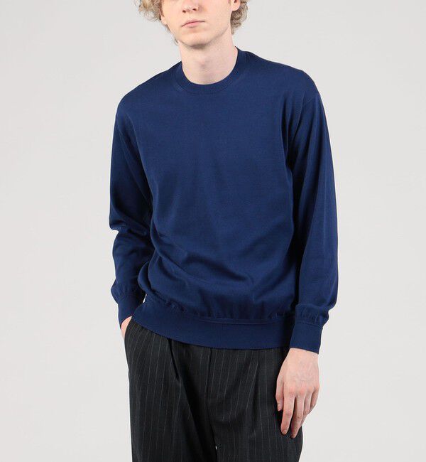 TOMORROWLAND MENS「TOMORROWLAND tricot ギザコットン クルーネックプルオーバー」|ニット・セーター|