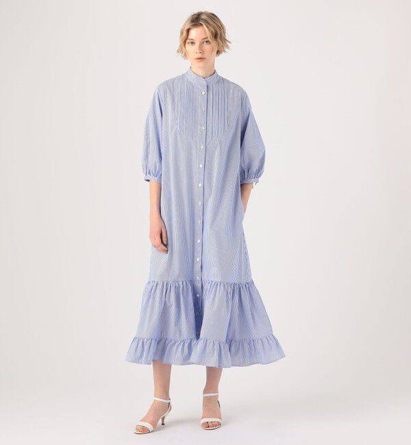 TOMORROWLAND BUYING WEAR「Evi Grintela Alma ストライプロングシャツワンピース」|ワンピース|