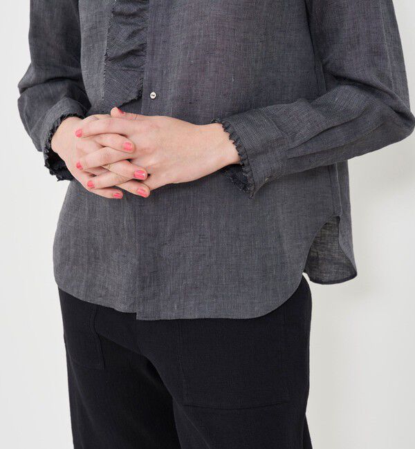 GALERIE VIE「リネンポプリン カットオフフリルシャツ」|シャツ・ブラウス|