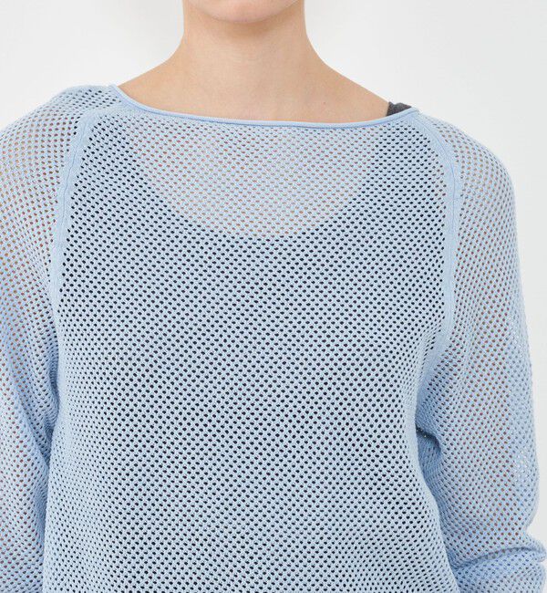 GALERIE VIE「クレープコットンメッシュ クルーネックプルオーバー」|ニット・セーター|