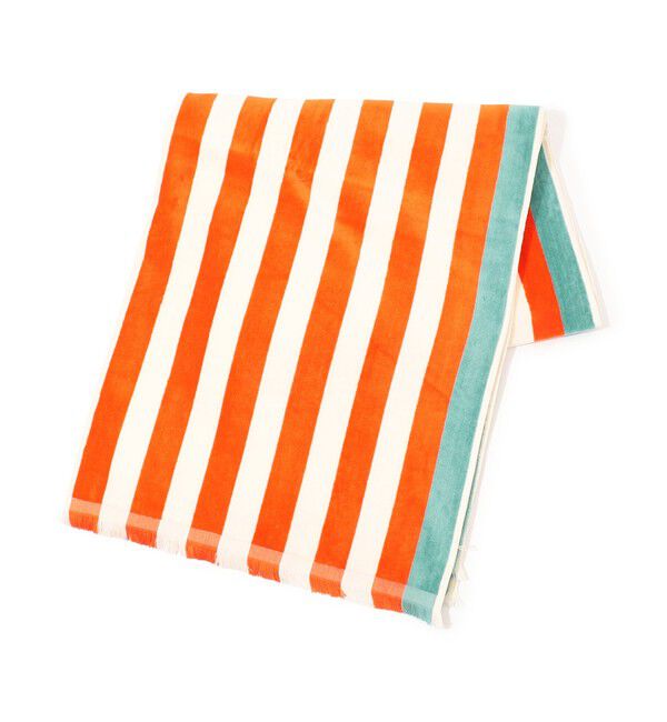 TOMORROWLAND HOME「コットンストライプ ベルベットビーチタオル」|タオル|