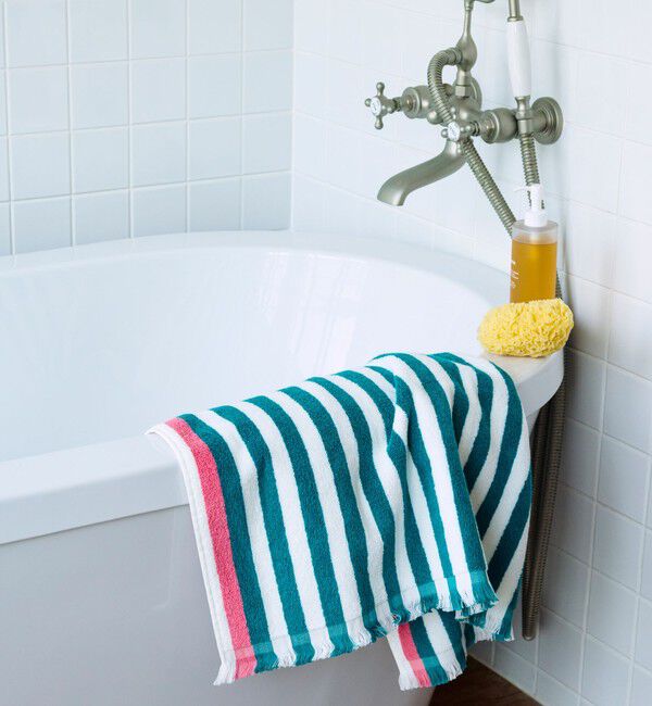 TOMORROWLAND HOME「コットンストライプ ベルベットビーチタオル」|タオル|