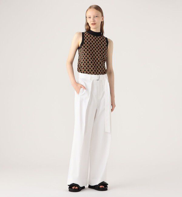 CABaN「クロスタイルジャカード アメリカンスリーブプルオーバー」|ニット・セーター|