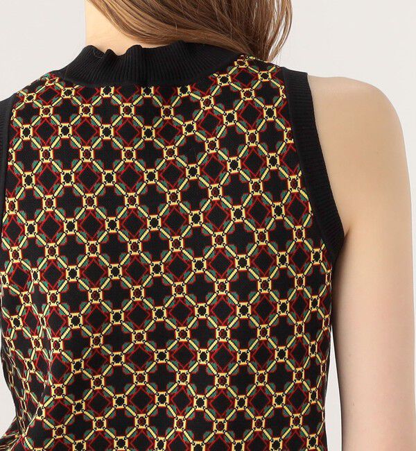 CABaN「クロスタイルジャカード アメリカンスリーブプルオーバー」|ニット・セーター|