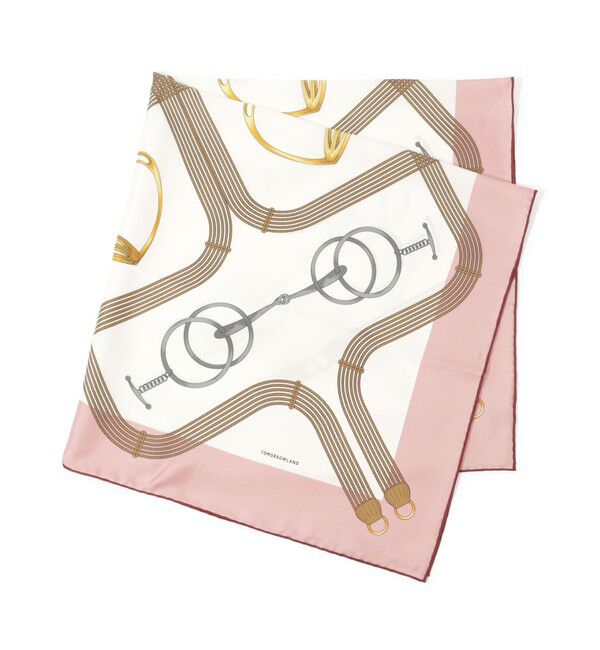 TOMORROWLAND GOODS「TOMORROWLAND ビットチェーンモチーフ シルクスカーフ」|バンダナ・スカーフ|32 ピンク系