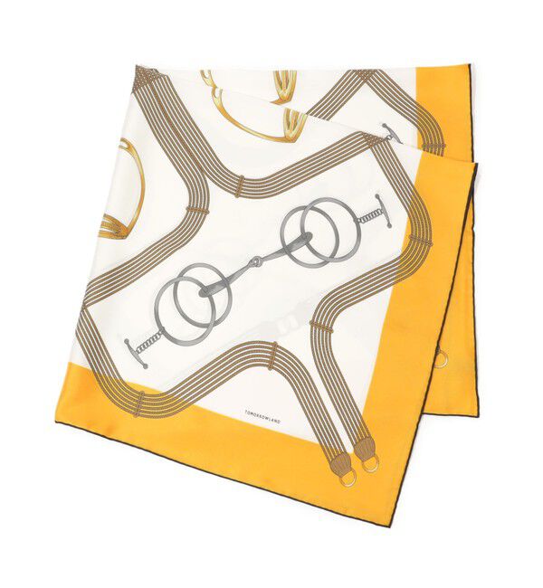 TOMORROWLAND GOODS「TOMORROWLAND ビットチェーンモチーフ シルクスカーフ」|バンダナ・スカーフ|44 イエロー系