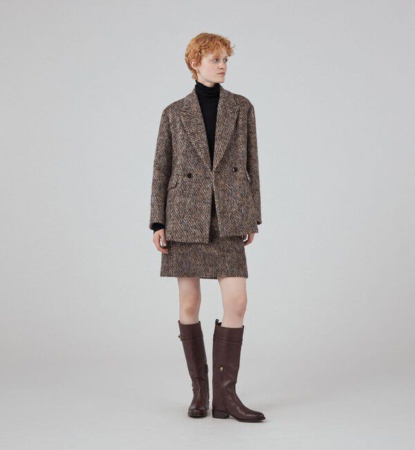 MACPHEE「モヘヤミックスシャギー ダブルブレストジャケット」|テーラードジャケット|