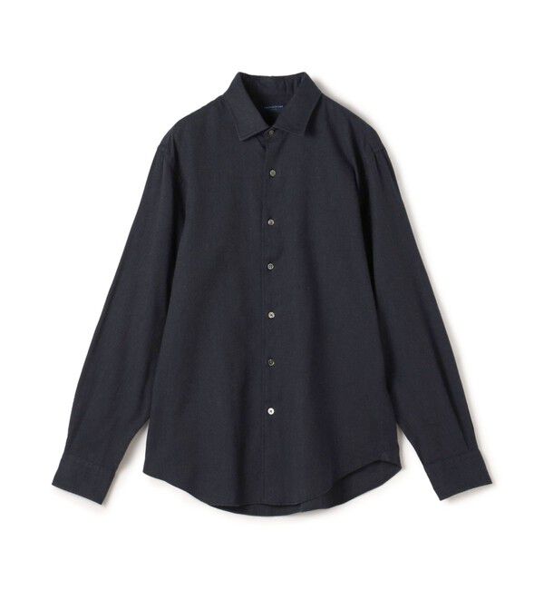 TOMORROWLAND MENS「コットンカシミヤ ワイドスプレッドカラーシャツ」|シャツ・ブラウス|67 ダークブルー