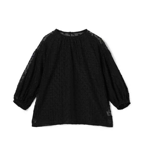 Ballsey「フラワーカットジャカード パフスリーブブラウス」|シャツ・ブラウス|19 ブラック