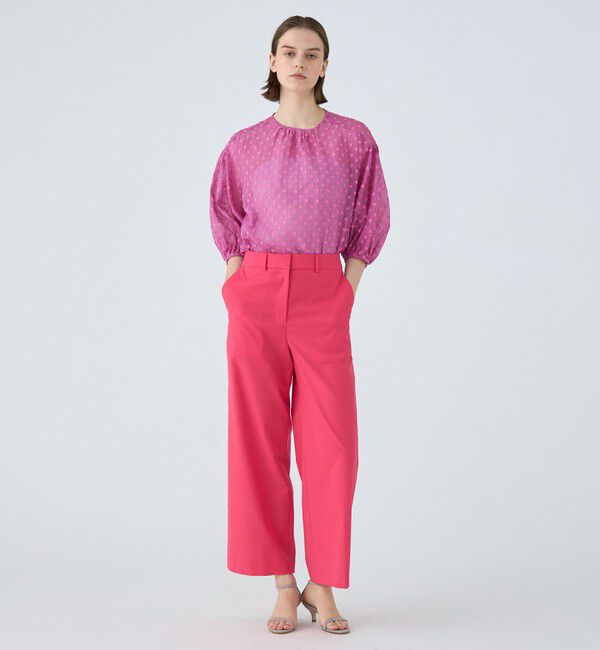 Ballsey「フラワーカットジャカード パフスリーブブラウス」|シャツ・ブラウス|