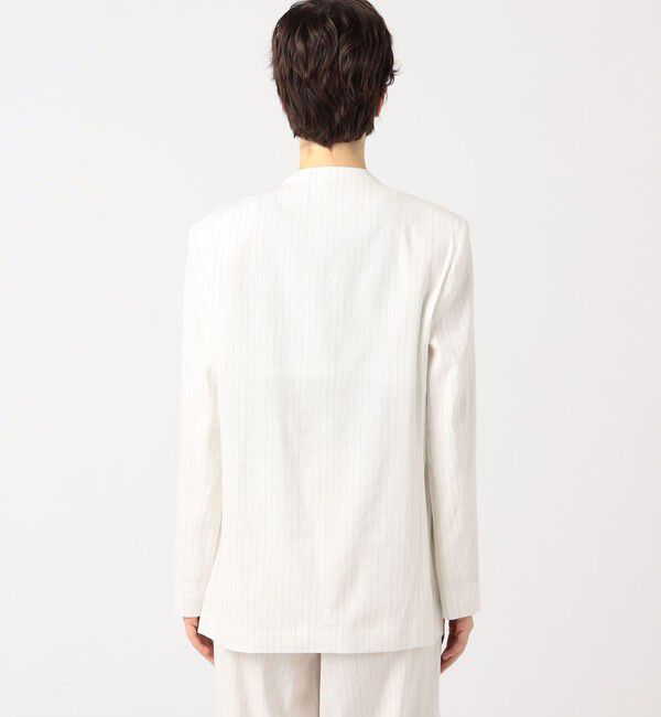 Edition「リネンストレッチ ノーカラージャケット」|ノーカラージャケット|