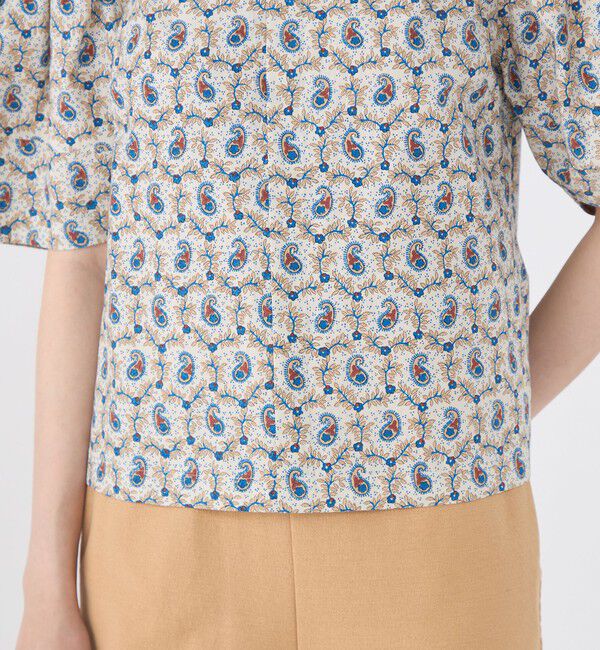 SOULEIADO「コットンタイプライタープリント アンギュラースリーブブラウス」|シャツ・ブラウス|