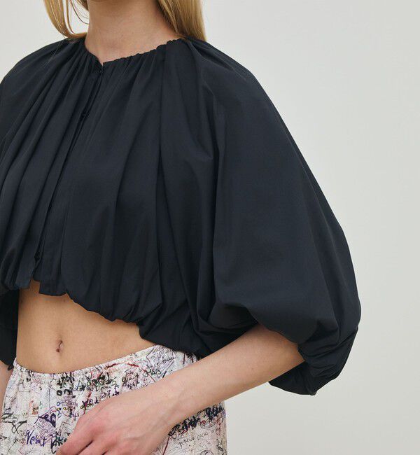 DES PRES「コットンストレッチポプリン クロップドバブルブルゾン」|ブルゾン・スタジャン|