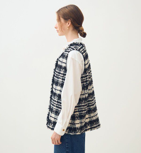 TOMORROWLAND collection「オーロラグレンチェック Vカラージレ」|ベスト・ジレ|