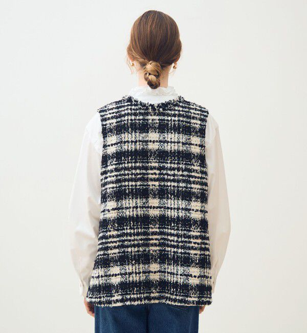 TOMORROWLAND collection「オーロラグレンチェック Vカラージレ」|ベスト・ジレ|