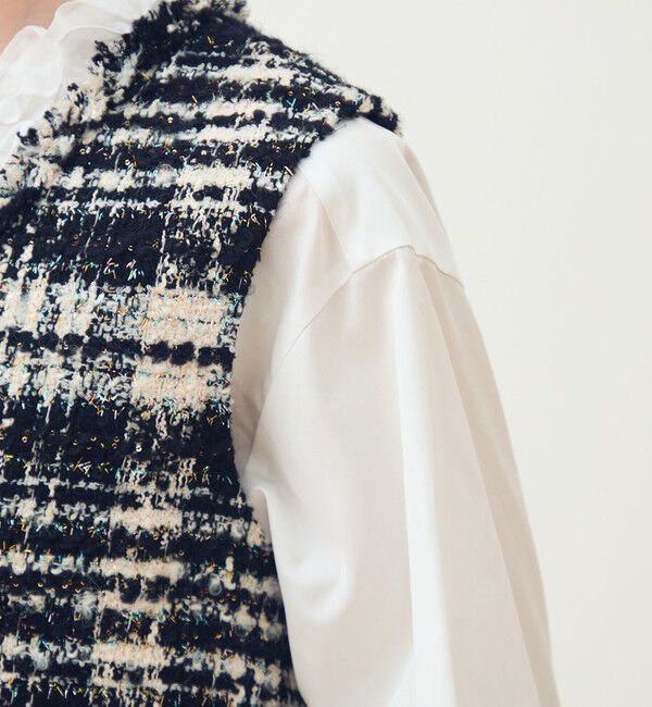 TOMORROWLAND collection「オーロラグレンチェック Vカラージレ」|ベスト・ジレ|