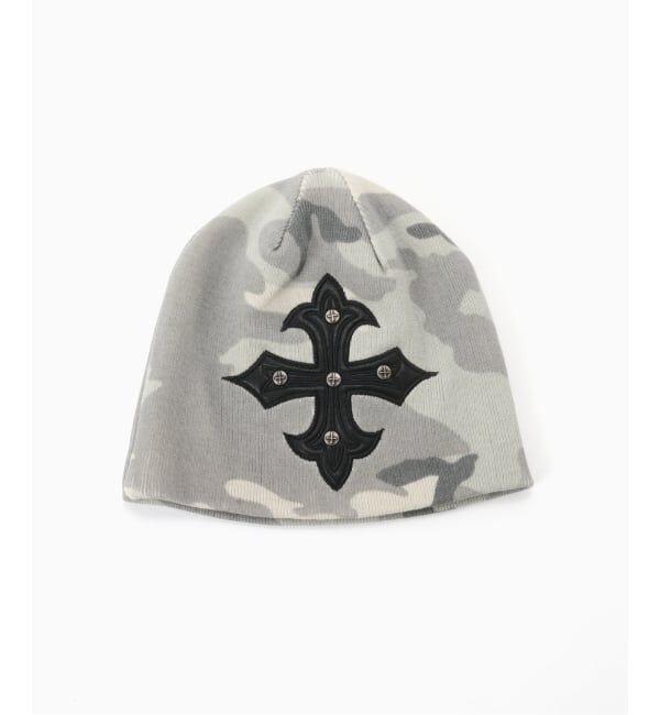 JOINT WORKS「SUPPLIER / サプライヤー Cross Leather Patch Beanie」|キャップ・キャスケット|グレーA