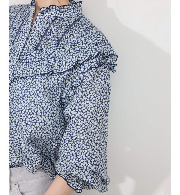 SLOBE IENA「《WEB限定/追加2》フリルピンタックブラウス」|シャツ・ブラウス|