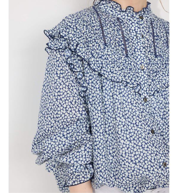 SLOBE IENA「《WEB限定/追加2》フリルピンタックブラウス」|シャツ・ブラウス|