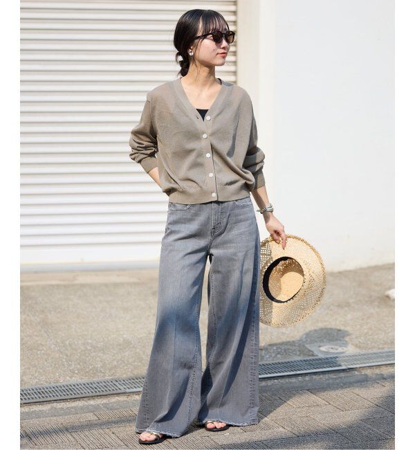 SLOBE IENA「《追加2》リネン混シアーカーディガン」|カーディガン|
