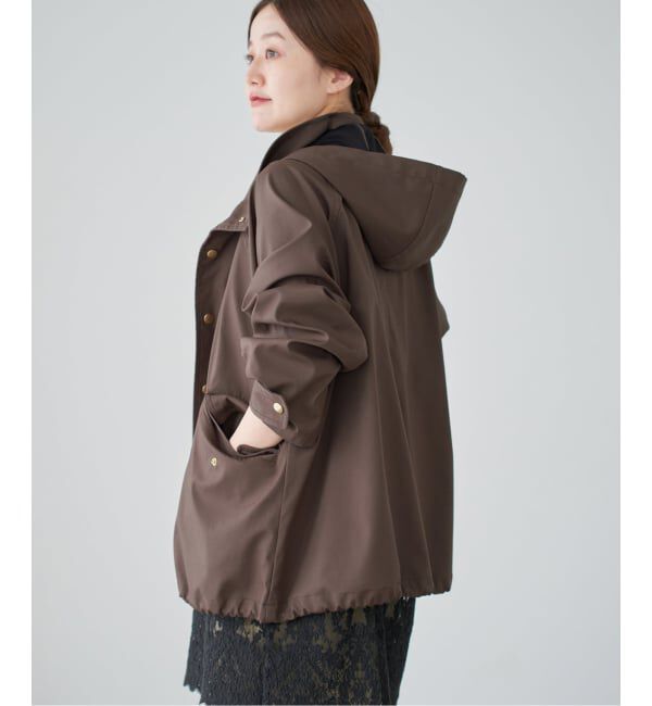 IENA「《一部カラーWEB限定》ボンディングフーデッドブルゾン」|その他|ブラウン