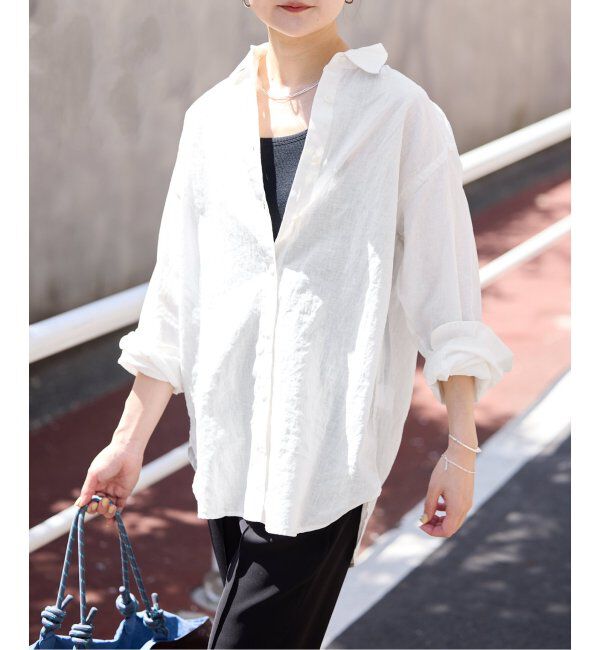 SLOBE IENA「《追加2》リネンコットンレギュラーシャツ」|シャツ・ブラウス|