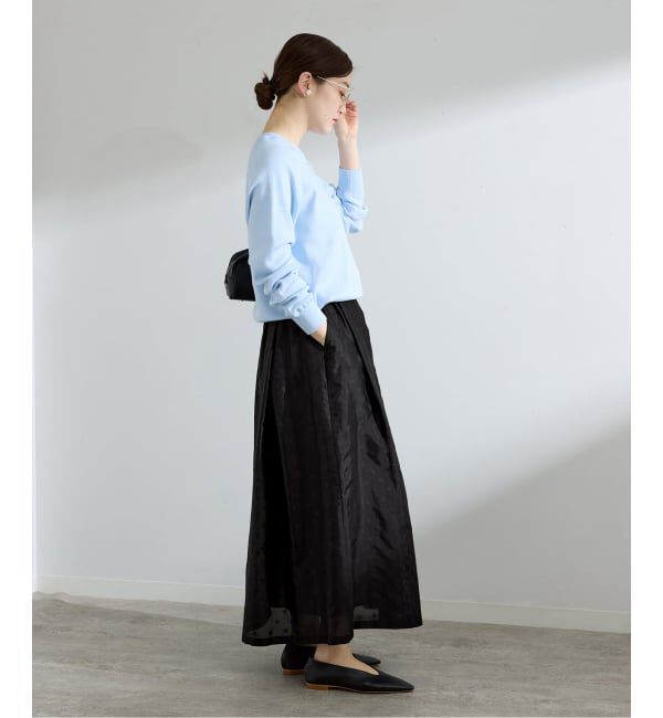 IENA「《予約》ドットジャガード タックフレアスカート」|スカート|