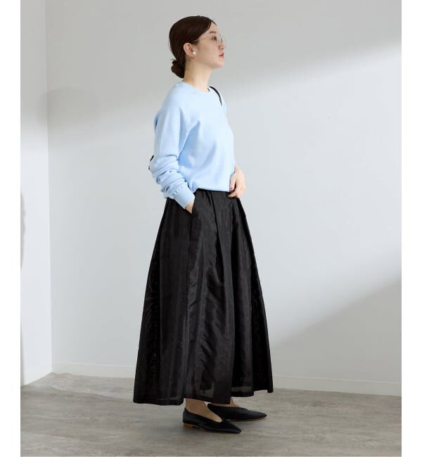 IENA「《予約》ドットジャガード タックフレアスカート」|スカート|