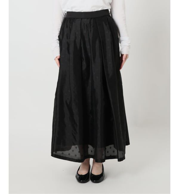 IENA「《予約》ドットジャガード タックフレアスカート」|スカート|