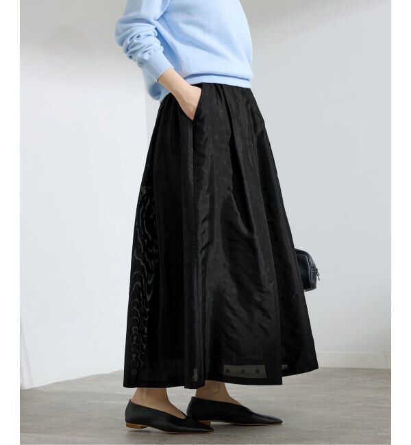 IENA「《予約》ドットジャガード タックフレアスカート」|スカート|