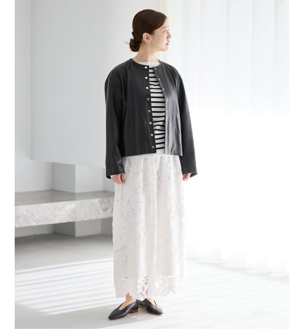 IENA「《予約》フラワーコードレーススカート」|スカート|