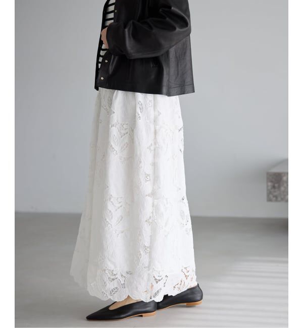 IENA「《予約》フラワーコードレーススカート」|スカート|