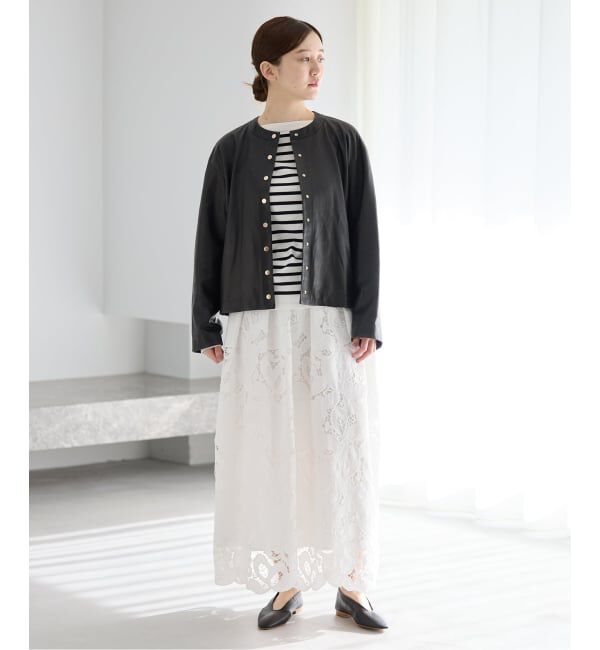 IENA「《予約》フラワーコードレーススカート」|スカート|