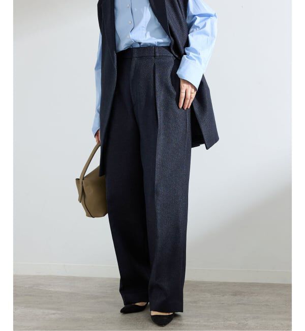 IENA「《予約》&NAVY ツイーディーパンツ」|スラックス|