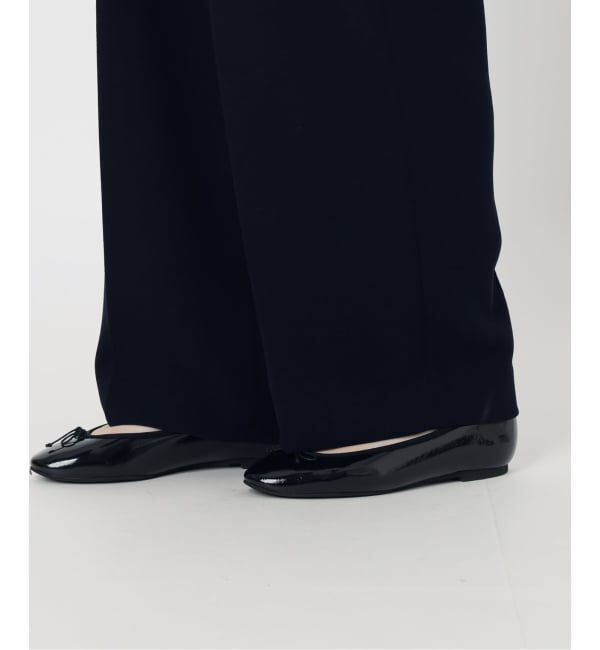 IENA「《予約》&NAVY 撥水ジョーゼットサイドゴムタックパンツ」|スラックス|