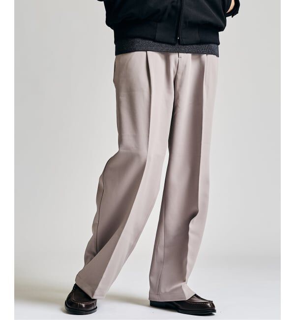 417 EDIFICE「Double Cloth  / ダブルクロス ワンタック イージーパンツ」|スラックス|グレー