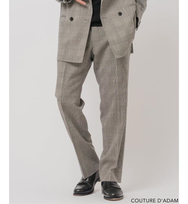 EDIFICE「《予約》COUTURE D&rsquo;ADAM (クチュール ド アダム) 別注 Officer's Trousers Glencheck」|スラックス|グレーA