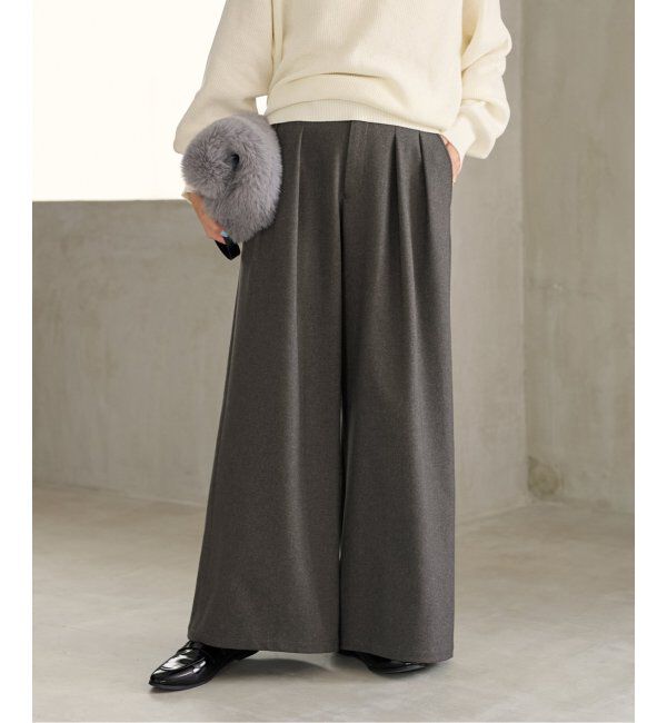 JOURNAL STANDARD relume「《追加4》ウォッシャブルサージストレッチタックワイドパンツ」|スラックス|