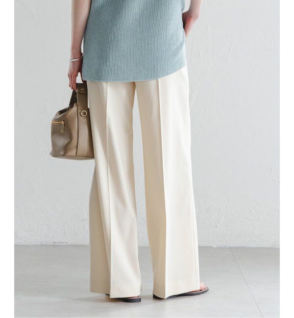 NOBLE「《追加》【洗える】エステルツイルストレッチスラックスパンツ7」|スラックス|