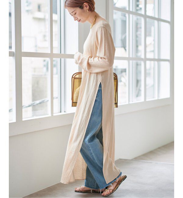 Spick and Span「コットンクレープルーズワンピース」|ワンピース|ベージュ