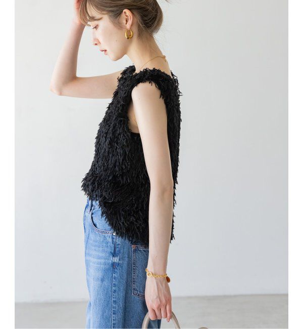 NOBLE「《追加》【洗える】フェザーヤーンタンクトッププルオーバー」|シャツ・ブラウス|