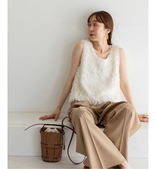 NOBLE「《追加》【洗える】フェザーヤーンタンクトッププルオーバー」|シャツ・ブラウス|