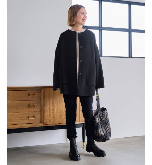 ≪WEB限定追加≫ハミルトンリバークルーネックコート（FRAMeWORK